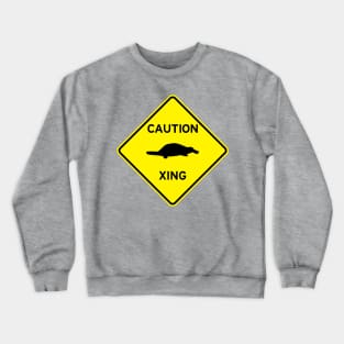 Caution Platypus Crossing Crewneck Sweatshirt